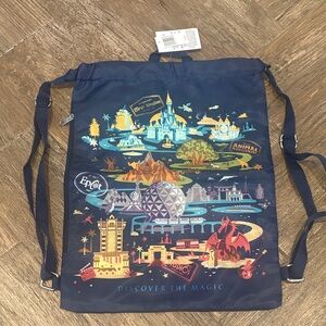 NWT Disney Theme Park Drawstring Backpack